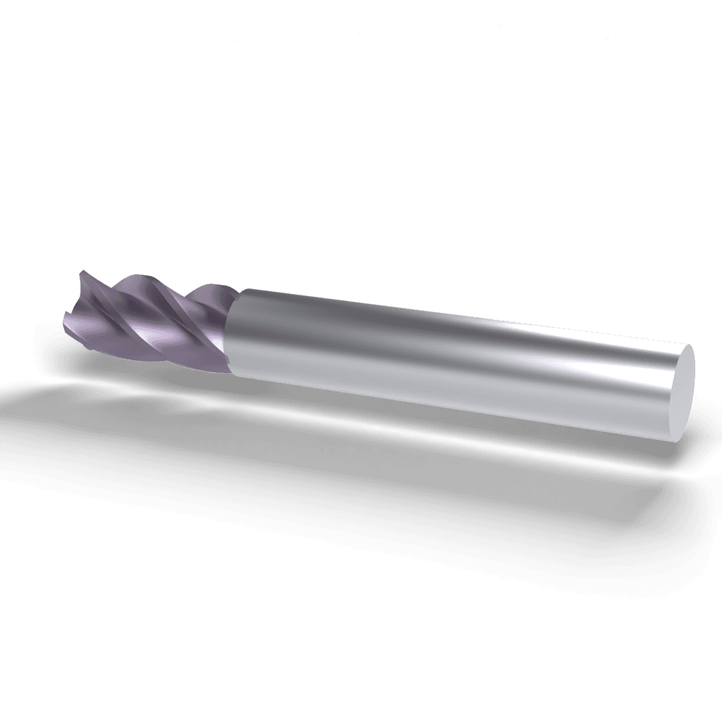 Ø10 TiAlN-coated end mill 3D illustration