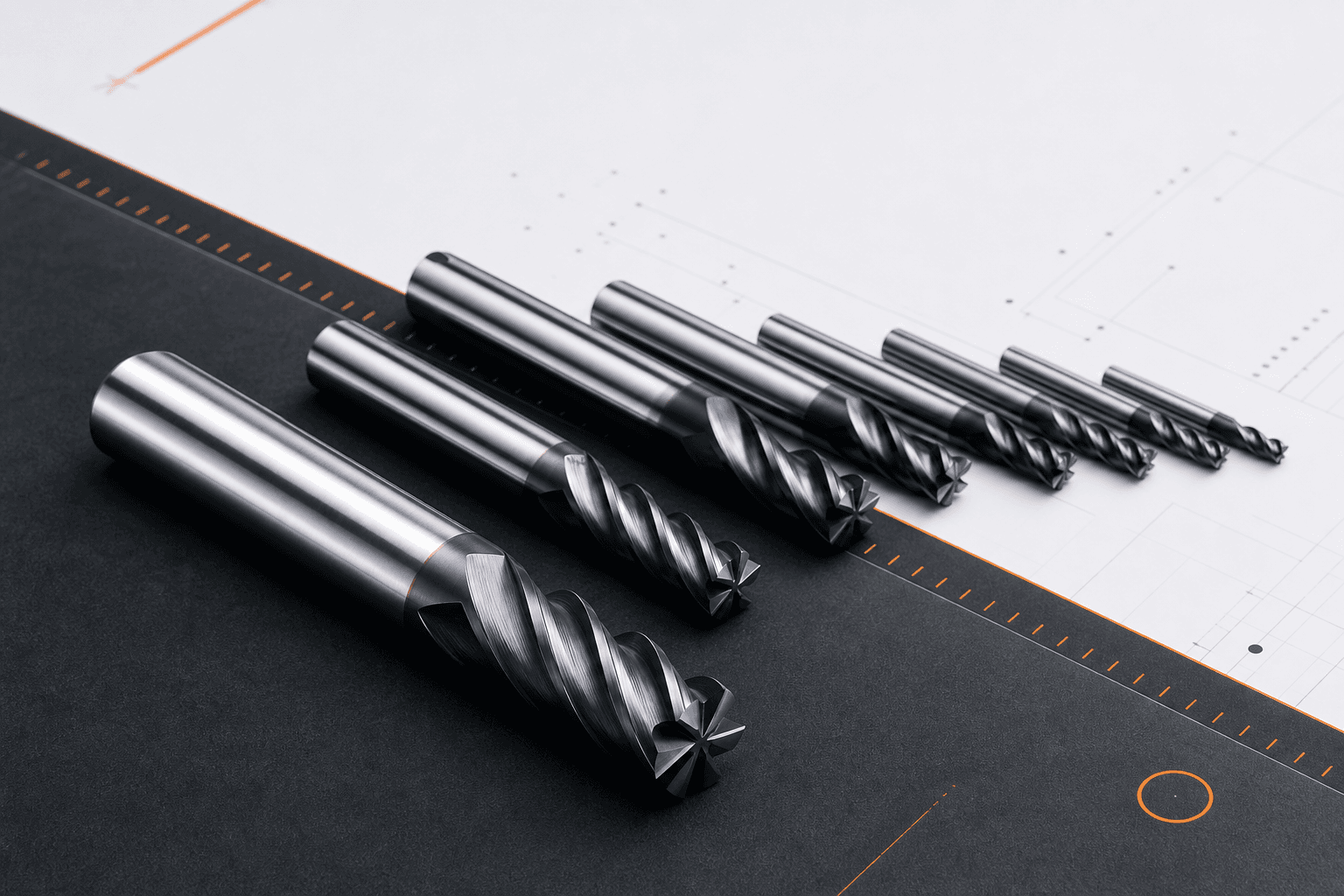 New family of solid-carbide end mills arranged on a technical surface